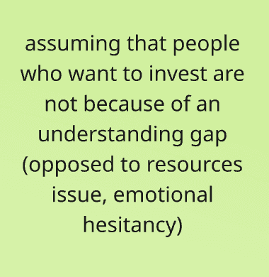 Initial assumption about investing barriers