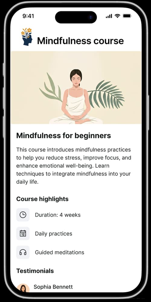 CalmIllini Mindfulness Course Screen