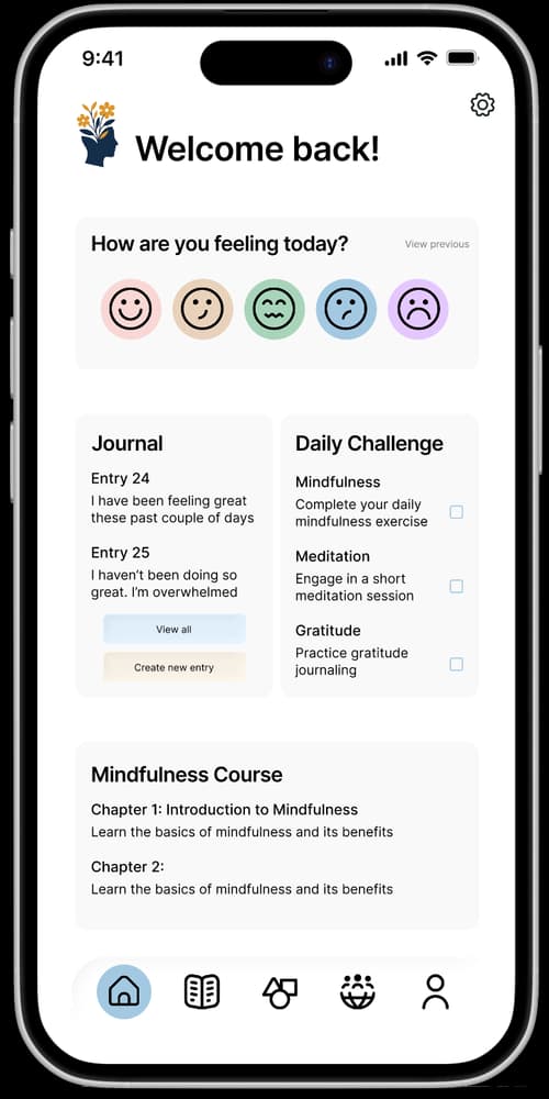 CalmIllini Home Screen
