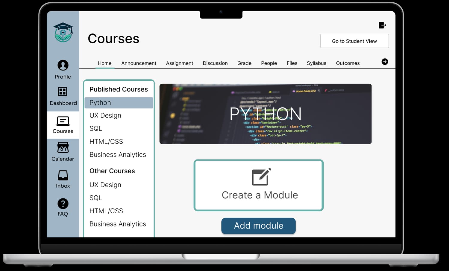 IrisTutor Courses Page