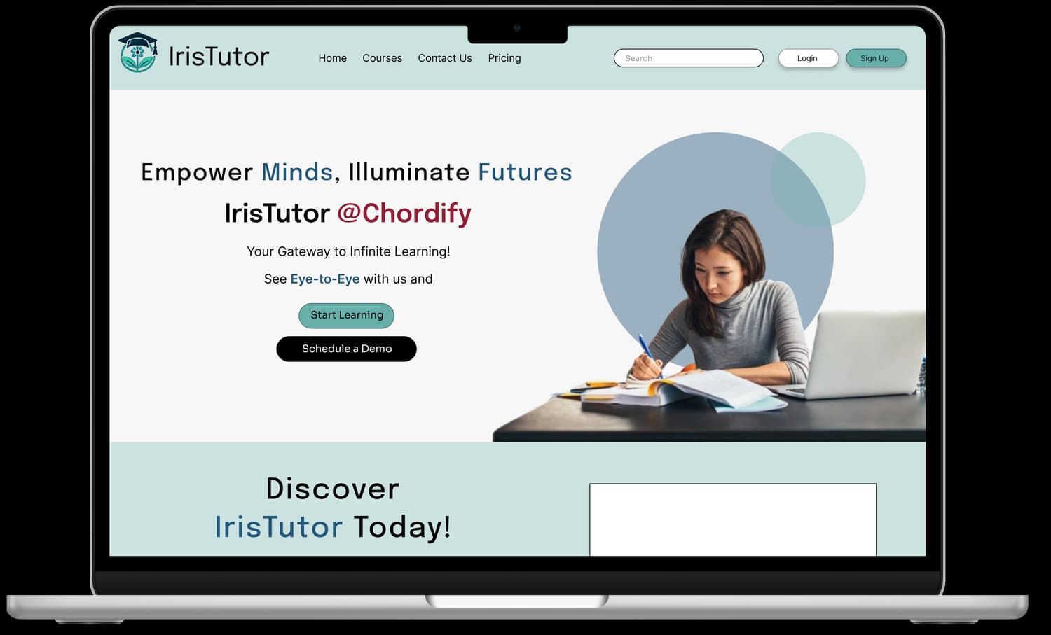 IrisTutor Landing Page