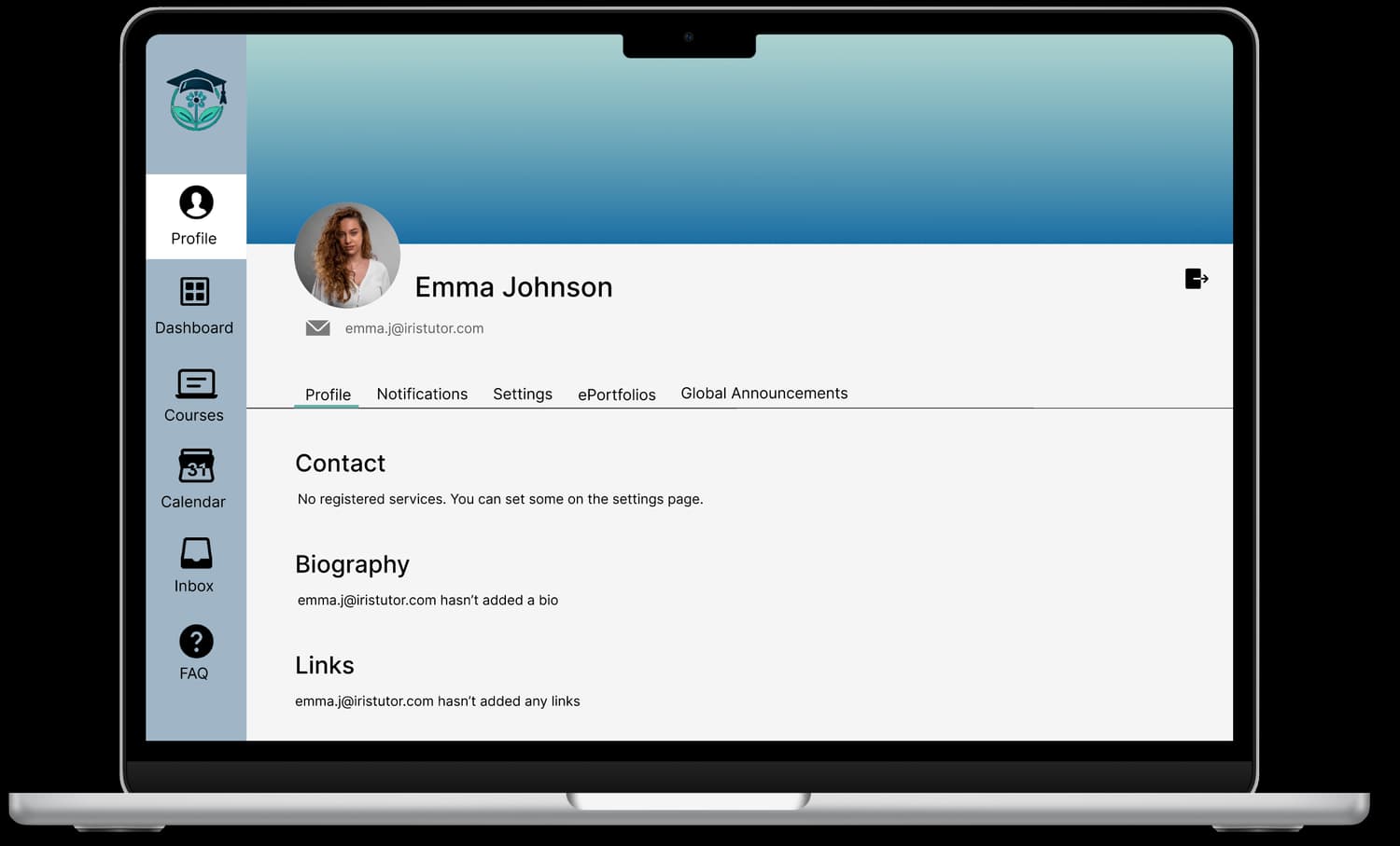 IrisTutor Profile Page