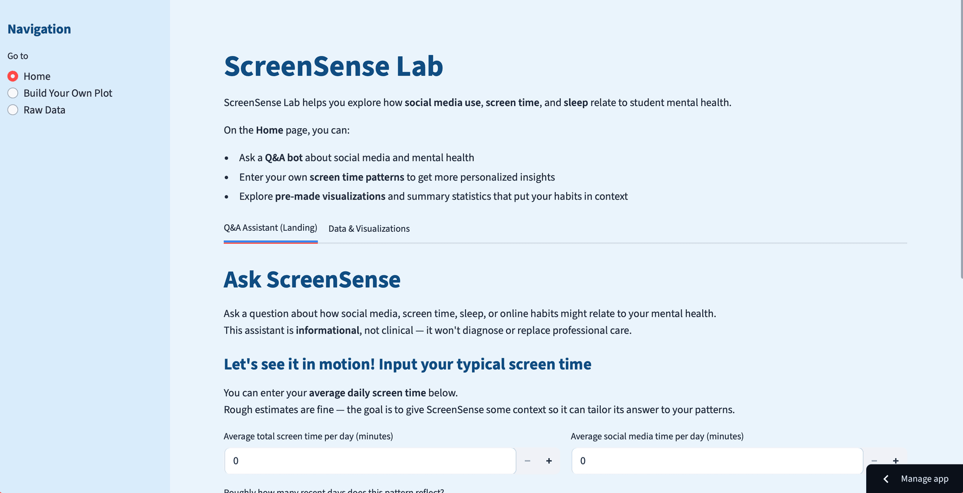 ScreenSense Lab final dashboard