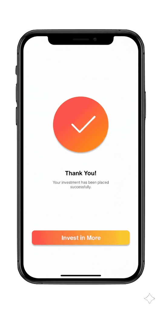 tulip. Investment Confirmation Screen