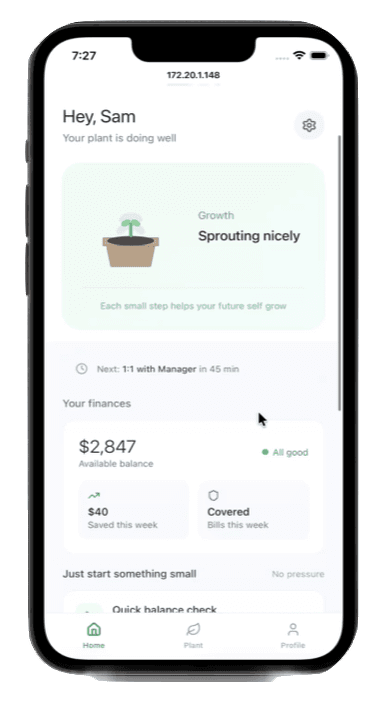 Home dashboard & plant view